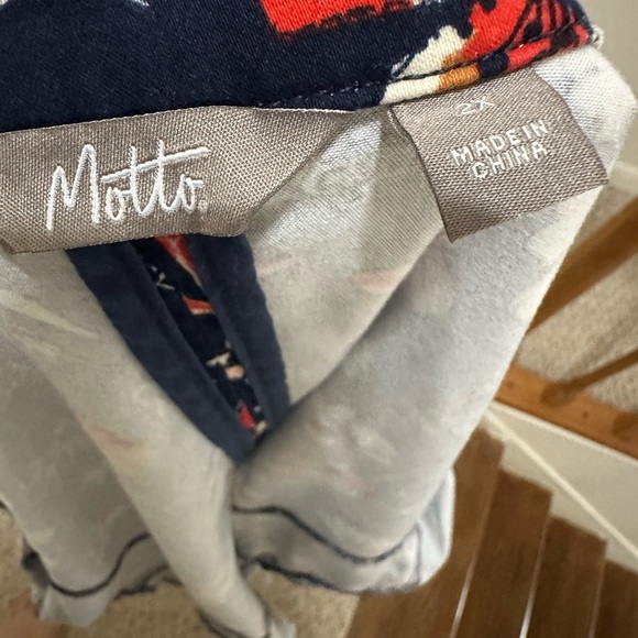 Motto Women's Navy Floral Print Ruffle Jacket size 2X - Picture 2 of 5